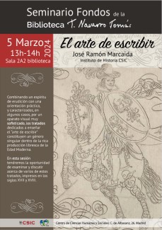 Seminario Fondos de la biblioteca Tomás Navarro Tomás: "El arte de escribir"