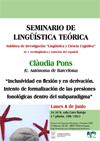 Seminario de Lingüística Teórica LyCC: "Inclusividad en flexión y en derivación. Intento de formalización de las presiones fonológicas dentro del subparadigma"