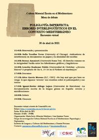 Mesa de debate "Poliglotía imperfecta: Errores interlingüísticos en el contexto mediterráneo"