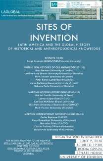 Coloquio "Sites of invention. Latin America and the Global History of  Historical and Anthropological Knowledge"