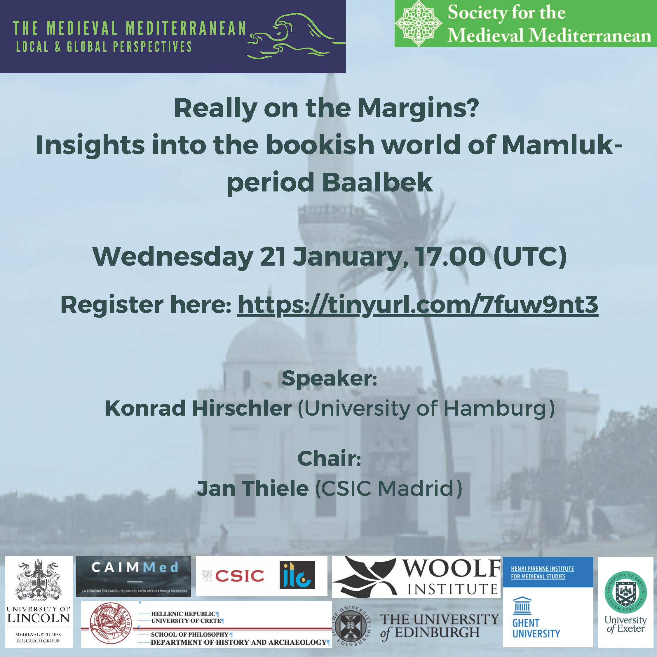 Webinar "Really on the margins? Insights into the bookish world of Mamluk-period Baalbek"