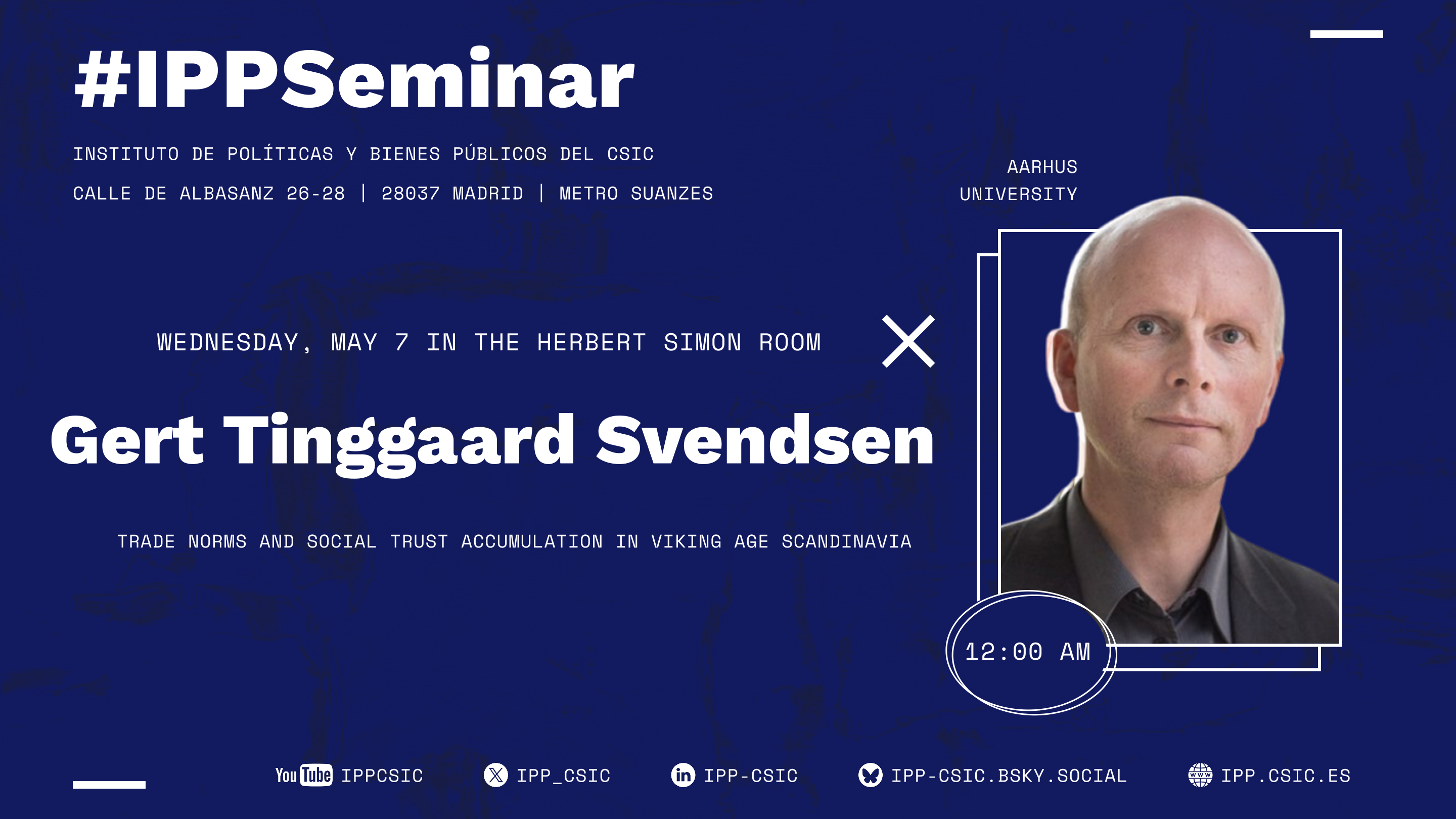 Cartel del seminario IPP con Gert Tinggaard Svendsen