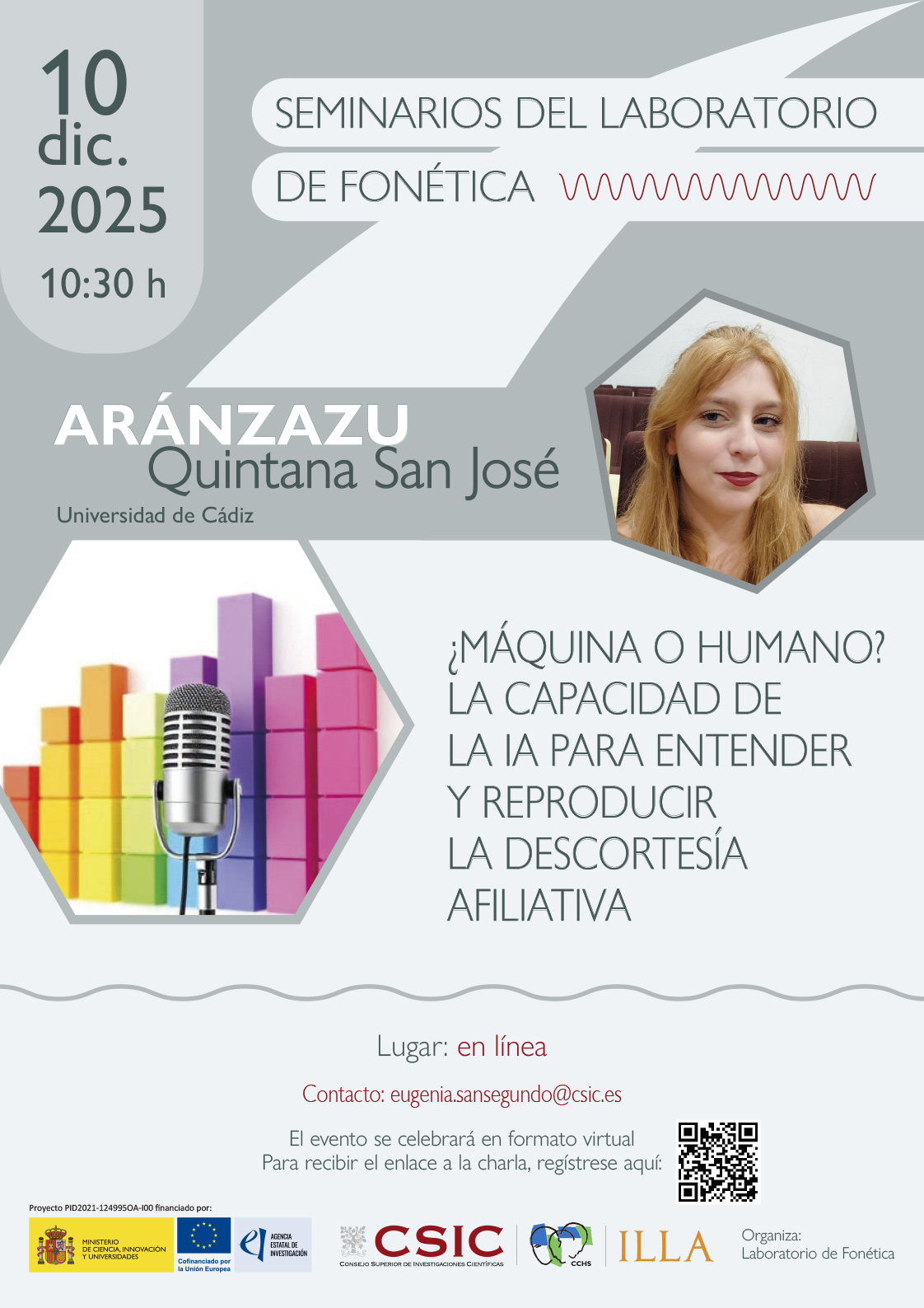 Seminarios del Laboratorio de Fonética: "¿Máquina o humano? La capacidad de la IA para entender y reproducir la descortesía afiliativa"