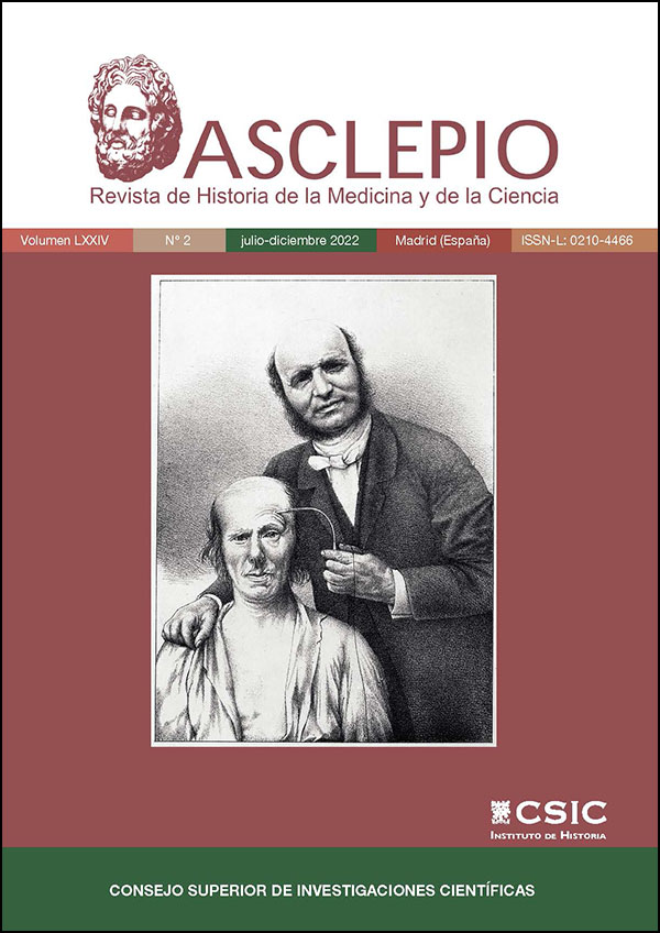 "Asclepio. Revista de Historia de la Medicina y de la Ciencia" publica el Vol. 72, Nº 1 de 2020 Portada de la revista
