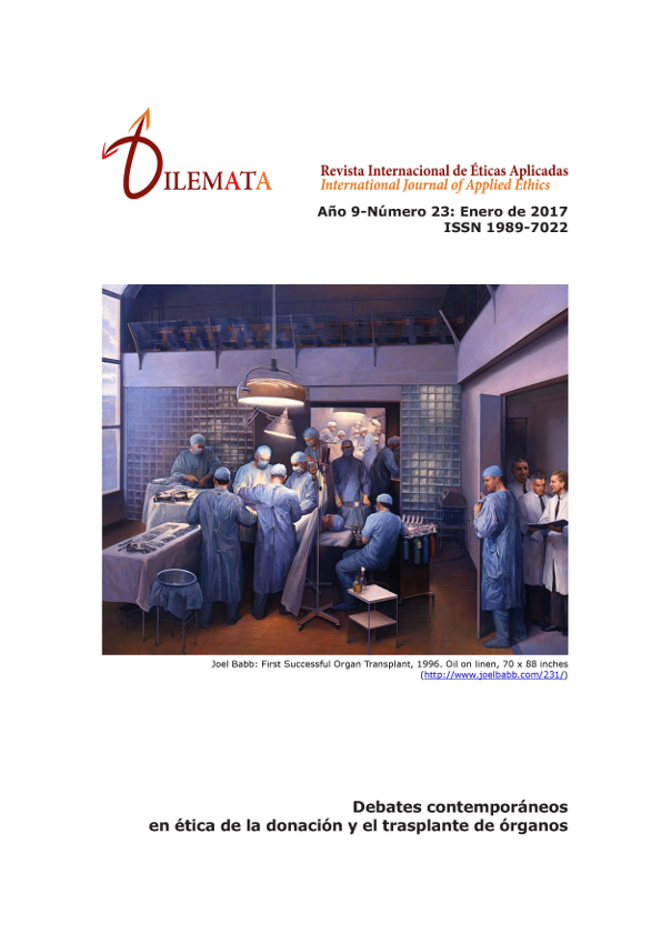 Se publica en la web el número 23 de la revista DILEMATA Revista Internacional de Éticas Aplicadas Portada de la revista