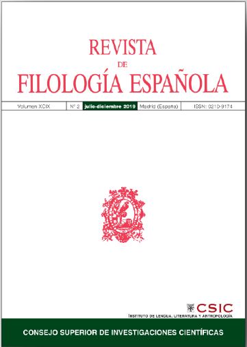 La "Revista de Filología Española" publica el Vol. 98, nº 2 de 2018 Portada de la revista