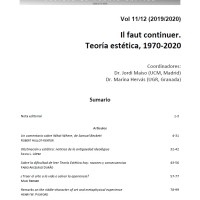 "Constelaciones. Revista de Teoría Crítica" publica el Vol. 11-12 de 2020 dedicado a la Teoría Estética de Th. W. Adorno en el 50 aniversario de su publicación Portada de la revista