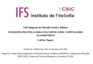 VIII Simposio de Filosofía Social y Política: Filosofía política para una crítica del capitalismo algorítmico