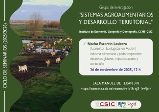 Ciclo de seminarios SADT 2025-2026: "Industria alimentaria y poder corporativo: dinámicas globales, impactos locales y territoriales"
