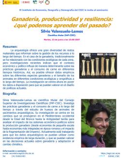 Seminario "Ganadería, productividad y resiliencia: ,¿qué podemos aprender del pasado?"