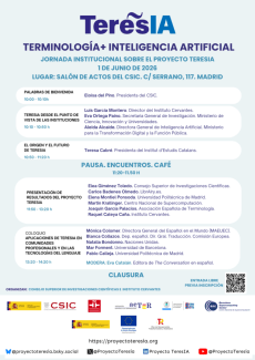 Jornada institucional sobre el proyecto TeresIA. Terminología + Inteligencia Artificial