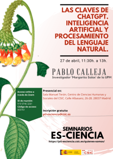 Seminario "Las claves de ChatGPT. Inteligencia artificial y procesamiento del lenguaje natural"