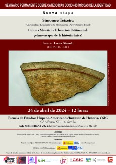 Seminario SEMPERCAT: "Cultura Material y Educación Patrimonial: ¿cómo escapar de la historia única?"