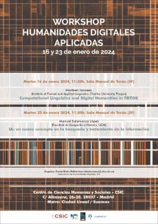 Workshop en Humanidades Digitales aplicadas: "IA: un nuevo concepto en la búsqueda y tratamiento de la información"