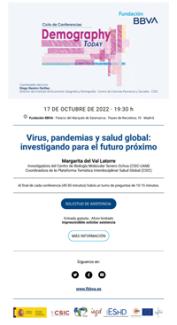 Ciclo de conferencias de la FBBVA «Demography Today»: "Virus, pandemias y salud global: investigando para el futuro próximo"