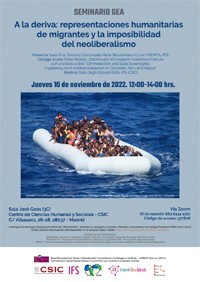Seminario GEA (Grupo de Ética Aplicada): "A la deriva: representaciones humanitarias de migrantes y la imposibilidad del neoliberalismo"
