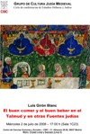 Ciclo de conferencias de Estudios Hebreos y Judíos: "El buen comer y el buen beber en el Talmud y en otras Fuentes judías"