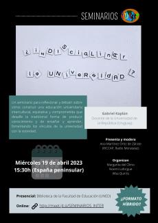 Seminarios INTER: "¿Indisciplinar la Universidad?"