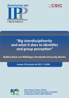 Seminario IPP: "Big interdisciplinarity and what it does to identities and group perception"