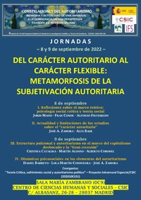 Jornadas "Del carácter autoritario al carácter flexible: Metamorfosis de la subjetivación autoritaria"