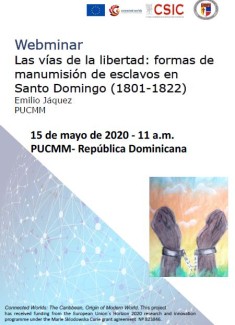 Webminar "Las vías de la libertad: formas de manumisión de esclavos en Santo Domingo (1801-1822)"
