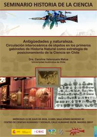 Seminario de Historia de la Ciencia: "Antigüedades y naturaleza. Circulación interoceánica de objetos en los primeros gabinetes de Historia Natural como estrategia de posicionamiento de la Ciencia en Chile"