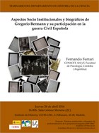 Seminario del Departamento de Historia de la Ciencia: "Aspectos Socio Institucionales y biográficos de Gregorio Bermann y su participación en la guerra Civil Española"