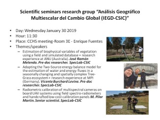 Seminario científico "Análisis Geográfico Multiescalar del Cambio Global (IEGD-CSIC)”