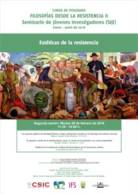 Curso de posgrado «Filosofías desde la Resistencia II - Seminario de Jóvenes Investigadores (SIJI)»: "Estéticas de la resistencia"